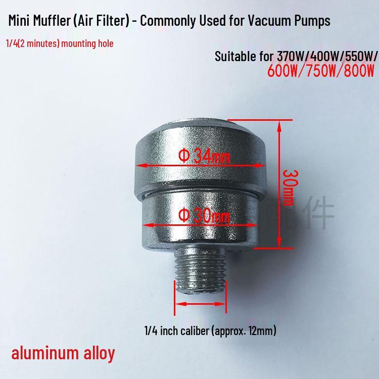 Leiser ölfreier Luftkompressor Schalldämpfer: 1/2" & 1/4" Hochdruck-Vakuumpumpen-Filterelement-Zubehör.