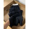 American retro fake two-piece plaid casual pants for women's summer thin loose drape straight wide-leg pants for women
