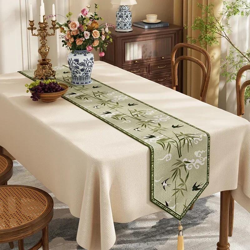Cotton  Linen Tea Table Decoration Table Flag Light Luxury High-end Cover Cloth Dinner Side Cabinet Countertop Cushion Cloth