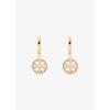 Tory Burch Women's Miller Logo Tory Gold/Crystal Earrings 87041 783