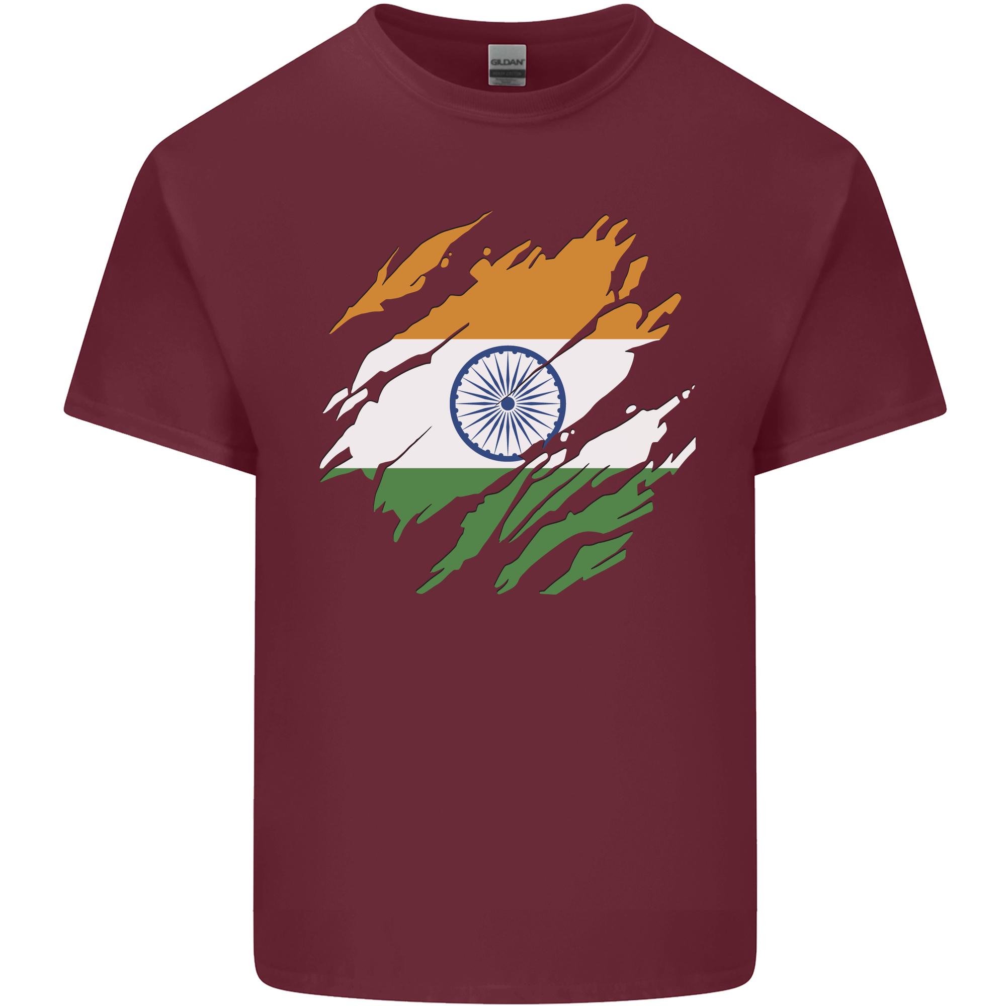 Torn India Flag Indian Day Football Unisexs Light Cotton TShirt S