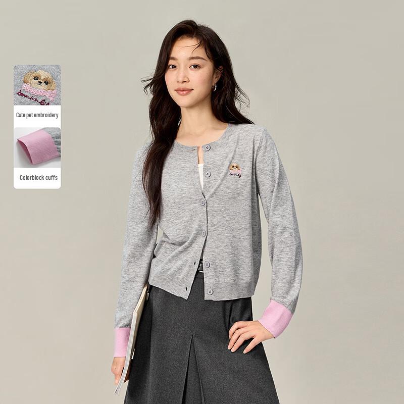 INMAN Women s Color-Block Knit Cardigan S