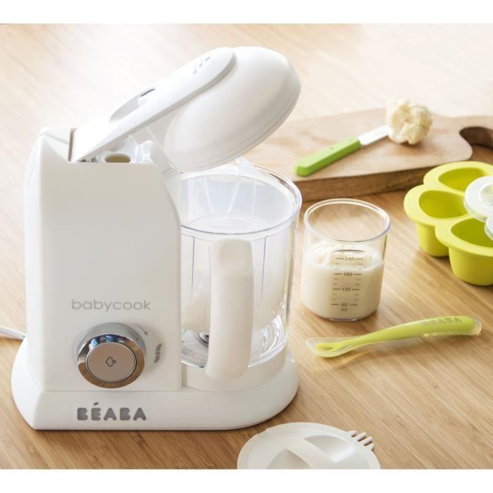 BÉABA - Babycook Solo - Robot Bébé 4 en 1 Mixeur-Cuiseur - Cuisson Vapeur - Blanc
