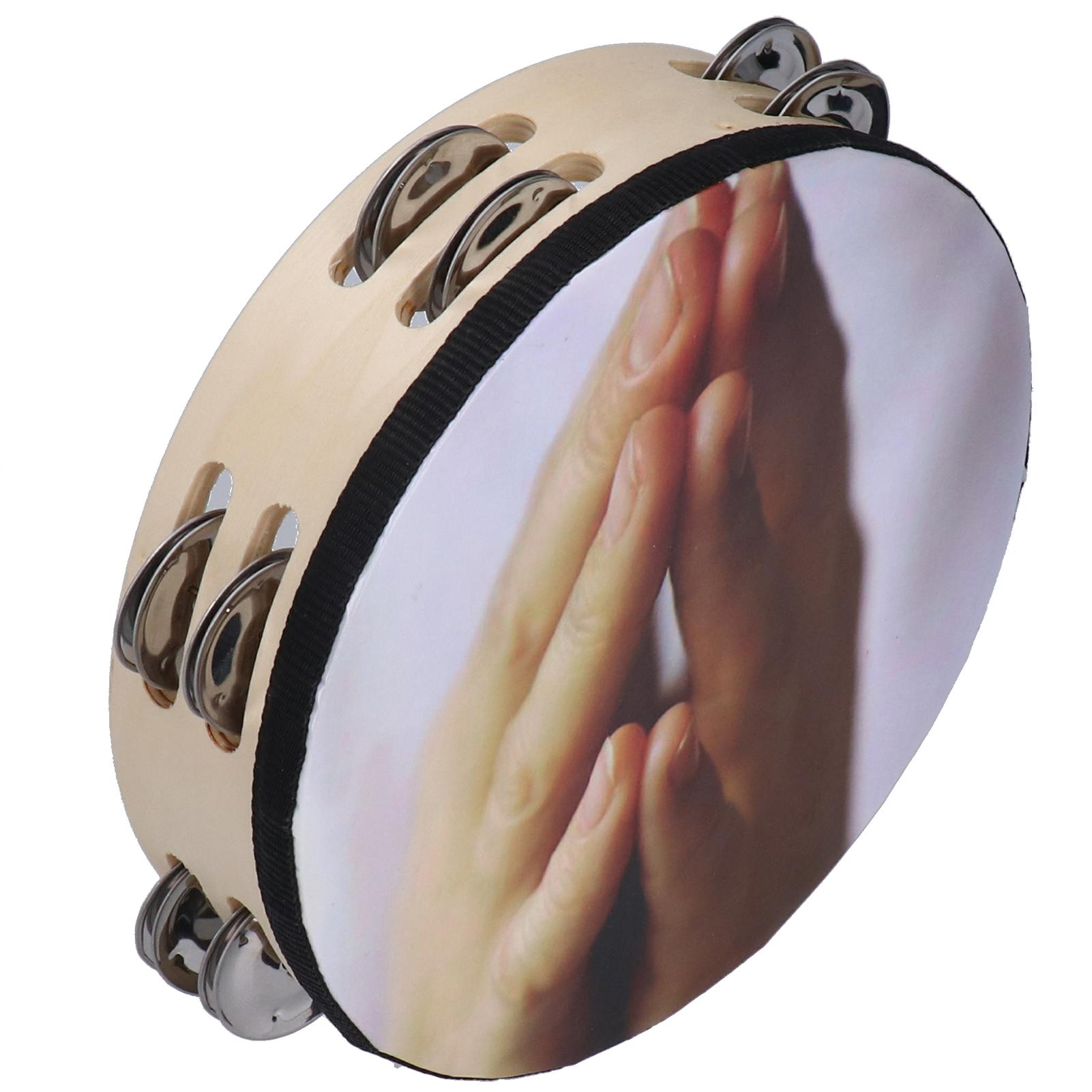 

8 Inch Handbell Tambourine Clap Drum Row Jingle Double Layer Percussion InstrumentPray Pattern