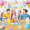 80pcs Ice Cream Birthday Party Decorations, Pastel Ice Cream Balloon Cake Toppers Banner Etc