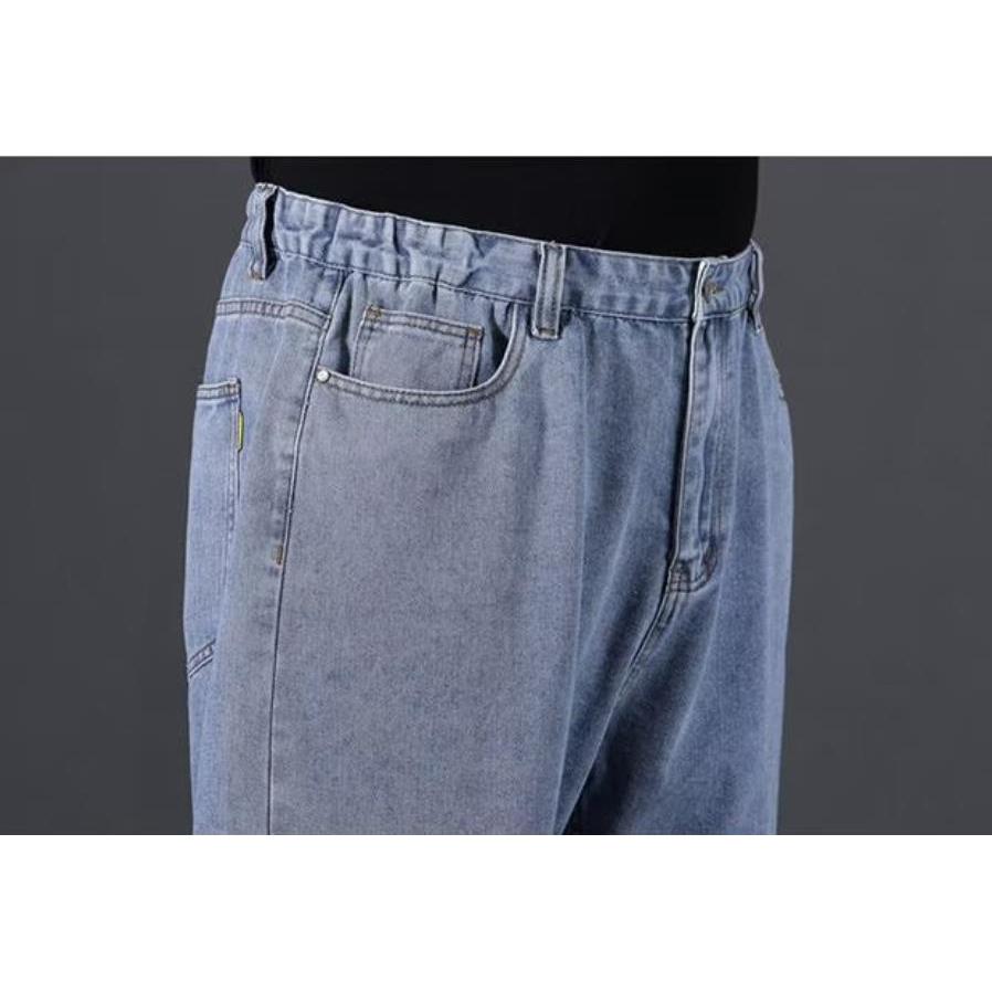 Spring Men's Pants Oversize Jeans Men Streetwear Plus Size Cotton Loose Jeans Pants Casual Cargo Pants Breathable Big Fat Trousers