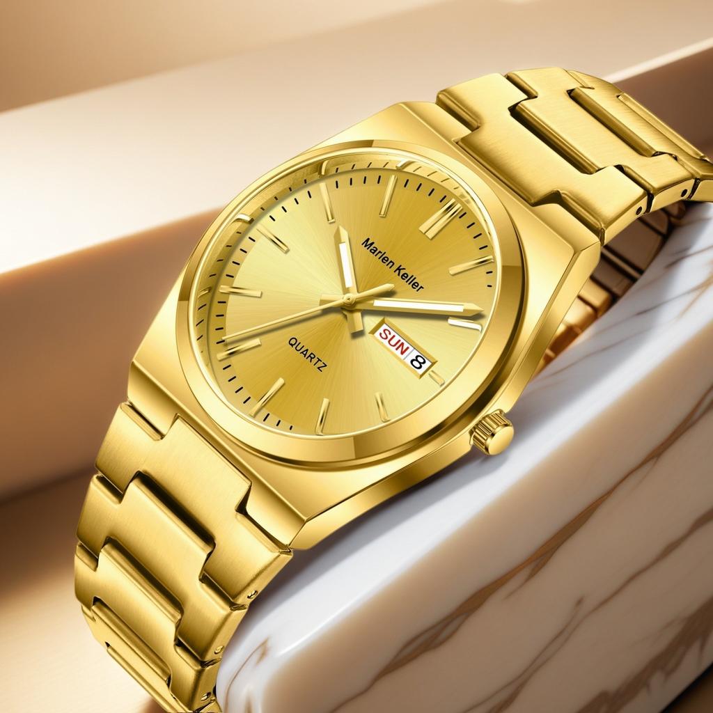 Luxury Quartz Man Wristwatch Sport Men Watches Waterproof Luminous Date Week Stainless Steel Men's Watch