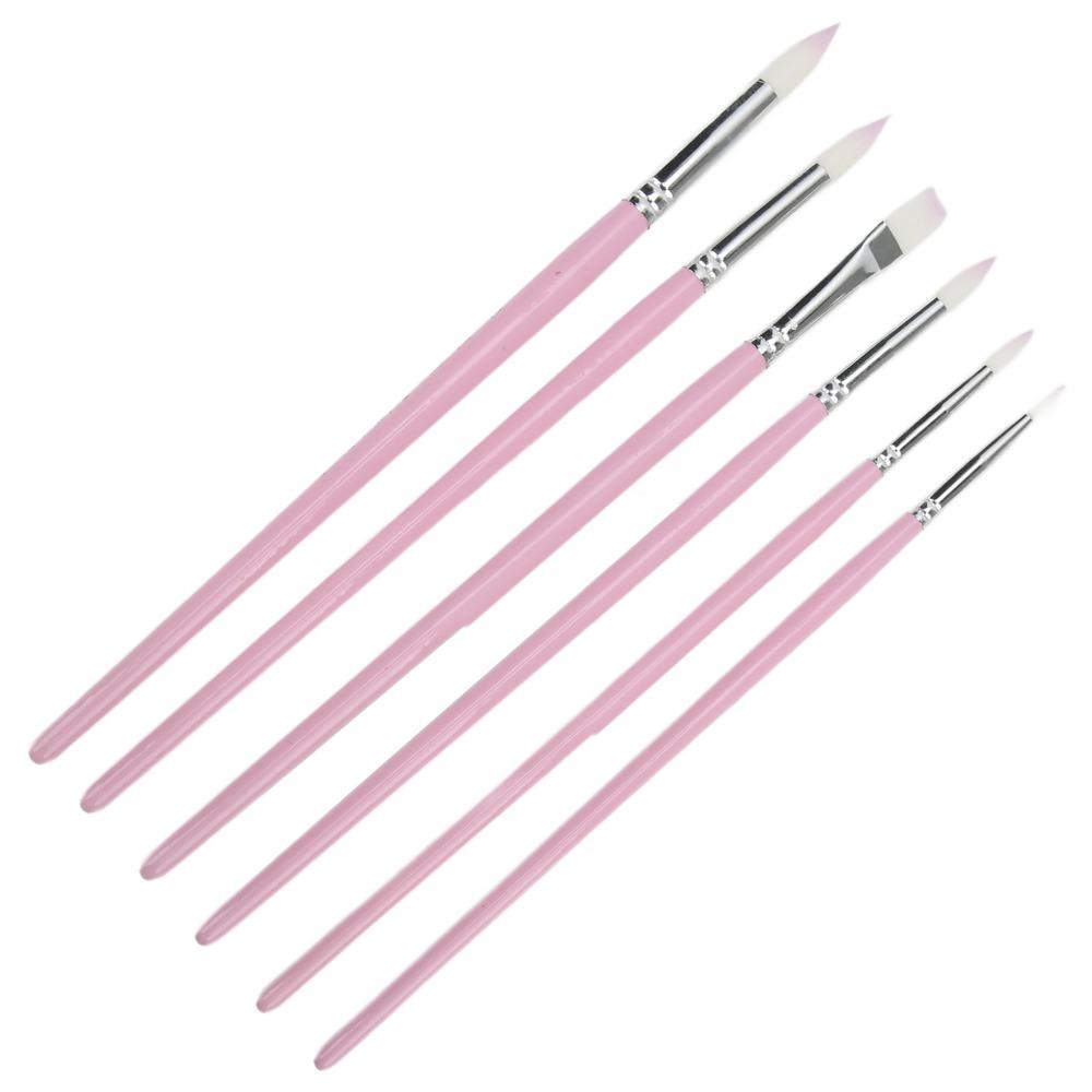6pcs Flat And Pointed Watercolor Paint Brush Set Clay Sculpting Tool Set For Watercolor Painting