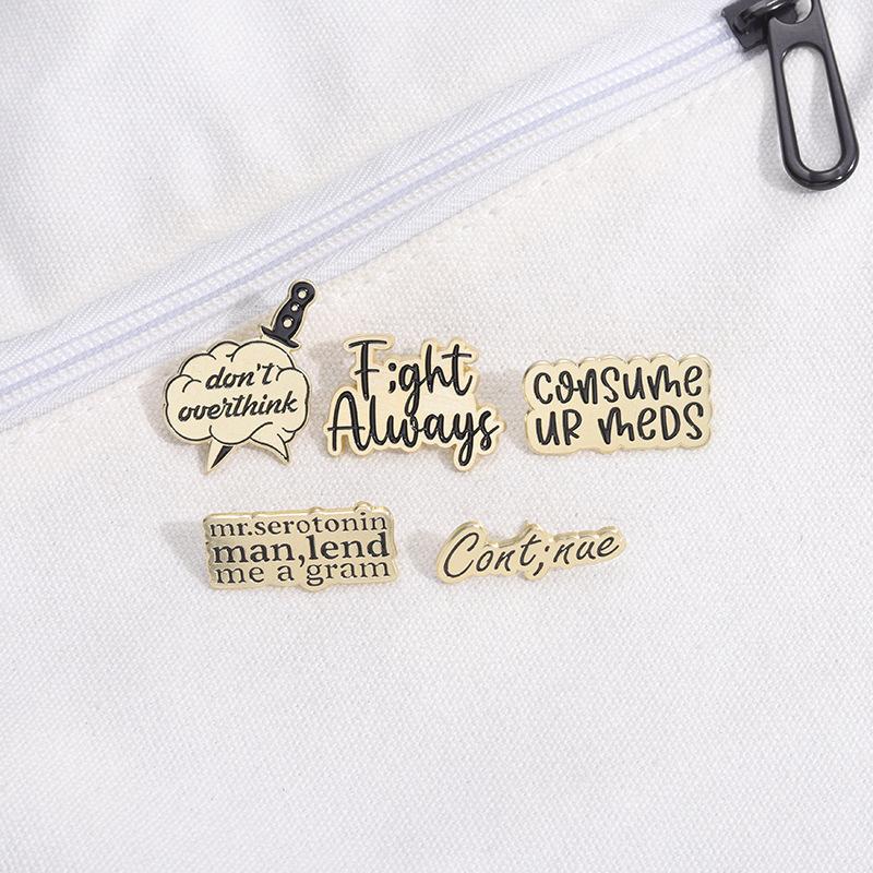 Retro Alloy Inspired Badge Brooch Featuring Colorful Lettering And Elements Cartoon