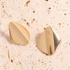 Korean Style Geometric Diamond Matte Metal Stud Earrings, Niche Hong Kong Style, Versatile Gold Square Earrings, and Ear Accessories