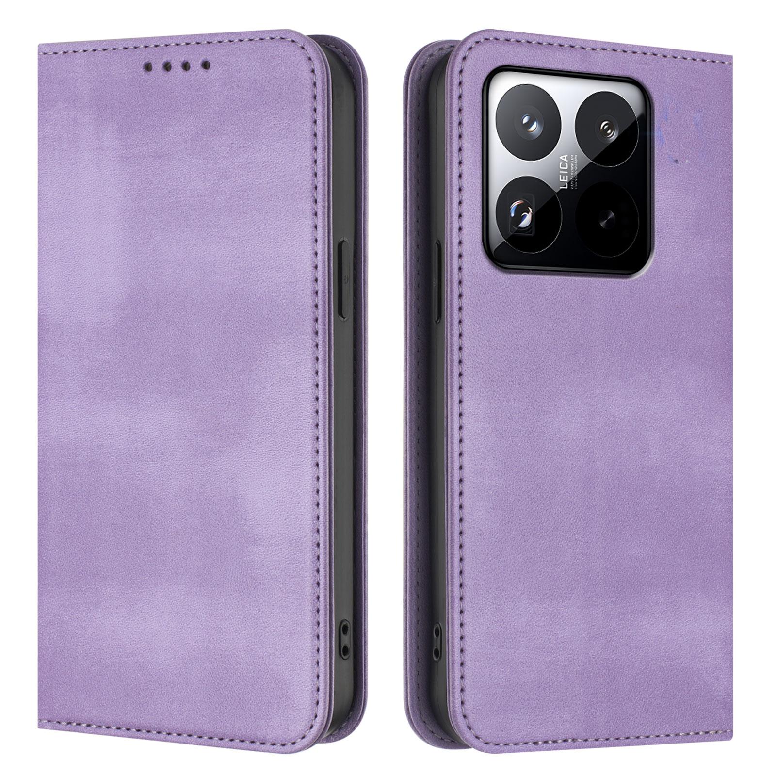 

For Xiaomi 15T Wallet Cases Retro Texture RFID Blocking Leather Phone Cover Light Purple