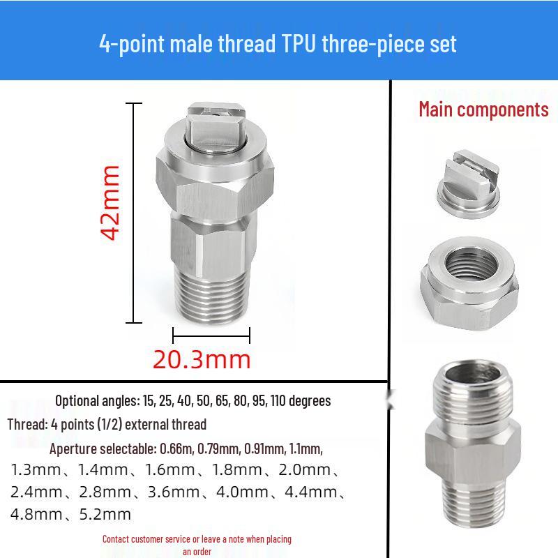 Stainless Steel Modular Cooling & Dehumidifying Nozzle Set (3-4 Pieces) with TPU Quick Release & Filter