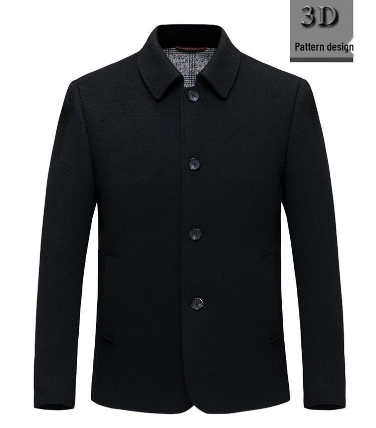 Men’s Double-Sided Wool Coat: Slim Fit, Cashmere Overcoat, Business Style for Autumn/Winter.