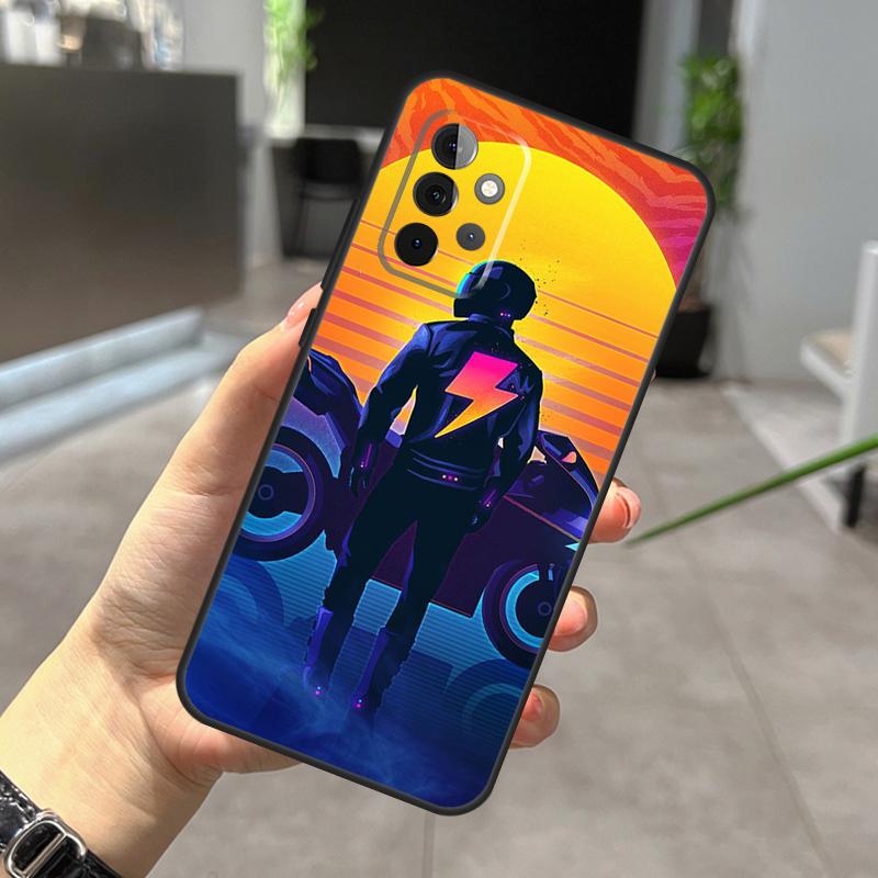 Neon Motorcycle Art Case For Samsung Galaxy A52 A32 A12 A56 A36 A54 A34 A14 A05 A16 A26 A13 A33 A53 A15 A35 A55