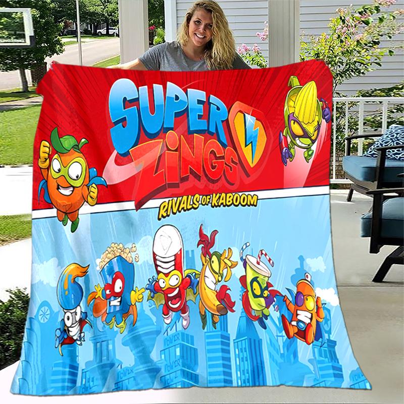 1pc Blanket Superthings2 Print Design, Lightweight Blanket for Sofa, Bed- Soft &Warm, Gift for All Seasons like Christmas, Halloween
