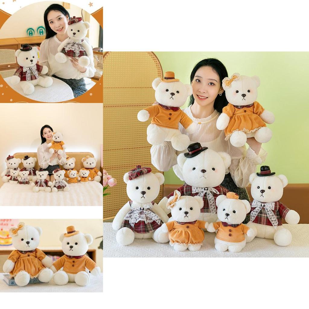 Adorable Plush Bear Doll Cute Cartoon Wedding Couple Gift For Birthdays And Celebrations 22cm 35cm 45cm Sizes Available