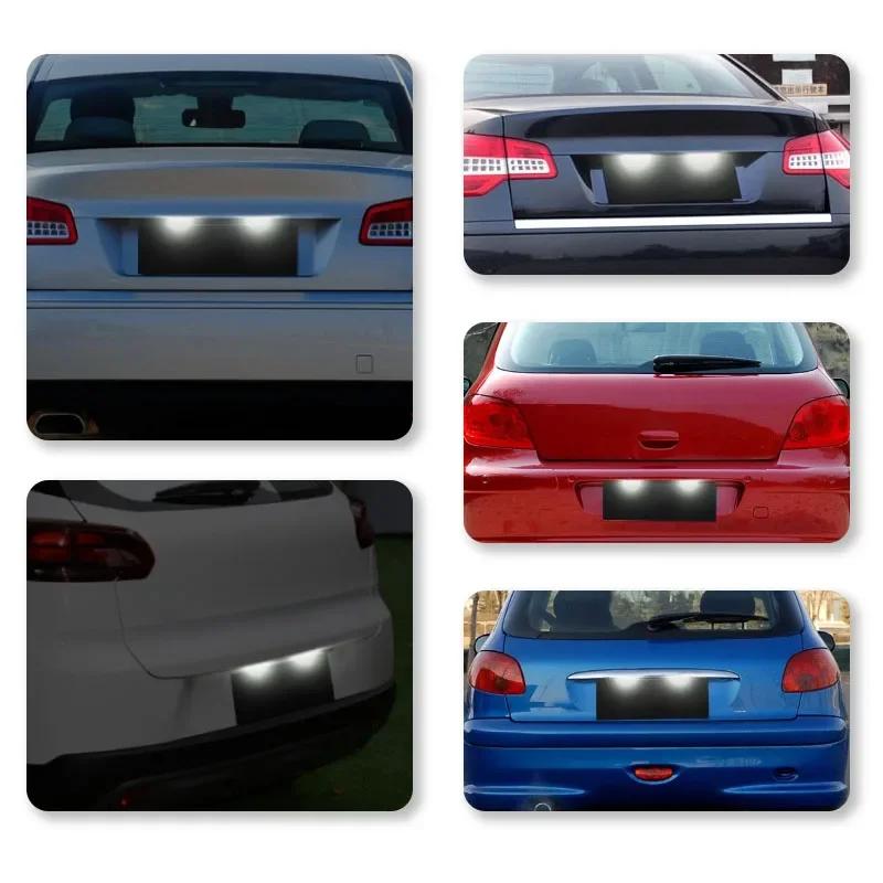 2Pcs LED Car Number License Plate Ligh For Peugeot 206 207 306 307 308 5008 LED Number Lamp