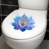 Blauer Lotos Toilettenaufkleber - Wasserdichte Selbstklebende Badezimmer-Dekal