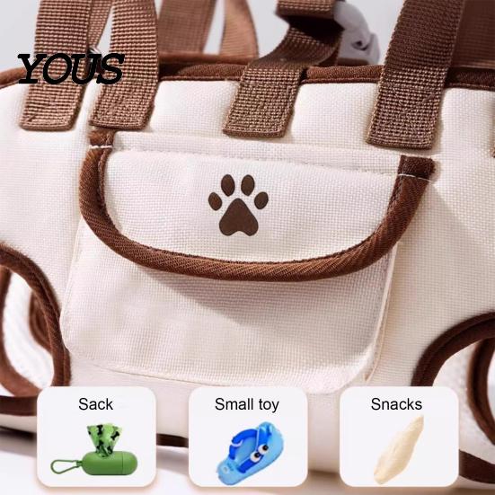 Accessorio Portatile Traspirante per Animali da Viaggio, Trasportino Portatile a Tracolla 2-in-1 Orizzontale Robusto per Gatti, Borsa Stile Guinzaglio per Cani Piccoli