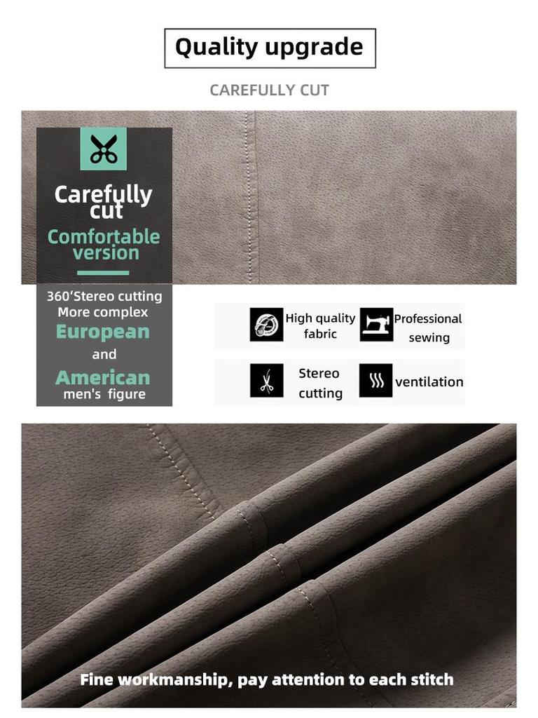 Modna Męska Skórzana Kurtka Motocyklowa w Dużym Rozmiarze z Wieloma Zamkami i Dużym Klapą