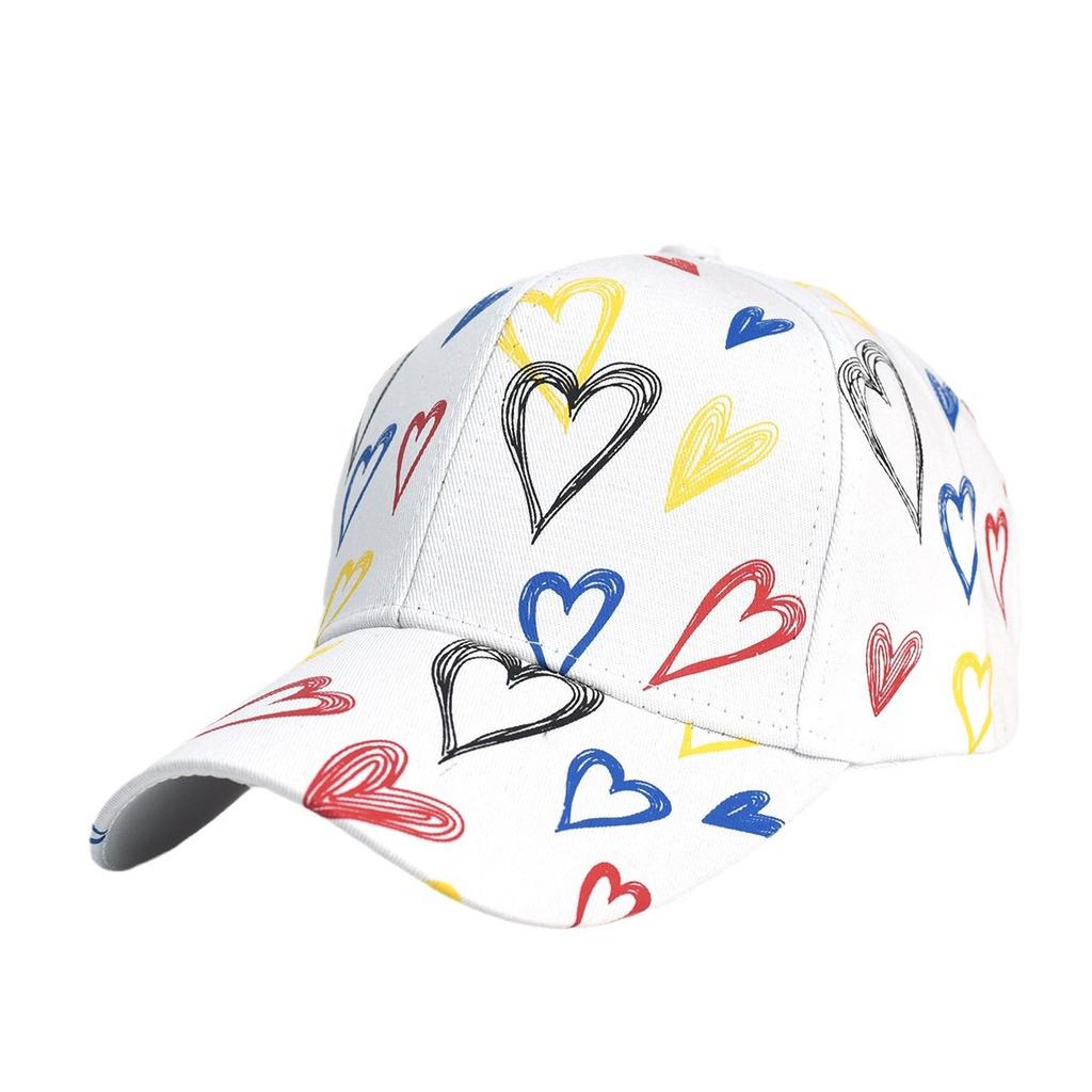 Love printed baseball caps for men and women,outdoor leisure,personalized graffiti,hip-hop, duckbill caps,breathable and cool