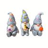 3 Pezzi Resina Figure Elfo Senza Volto Stile Country Americano Artigianato per Giardino Scrivania Ingresso Decorazioni Piante in Vaso