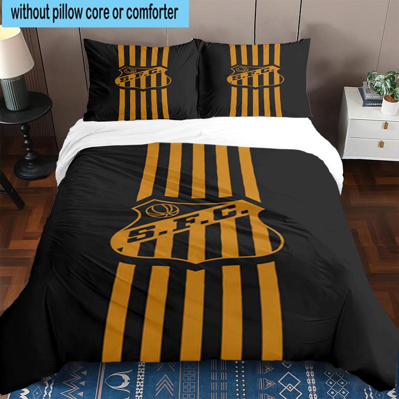 3pcs Powerful Football Crest Design Printed Bedding Set Duvet Cover Closure Includes 1 Duvet Cover & 2 Pillowcases Bedding Sets Home Decor Gifts