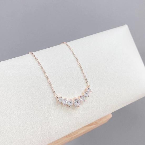 Yousheng Women Necklace Faux Crystal Symmetric Polished Neck Decoration Jewelry Prom Party Dating Clavicle Necklace