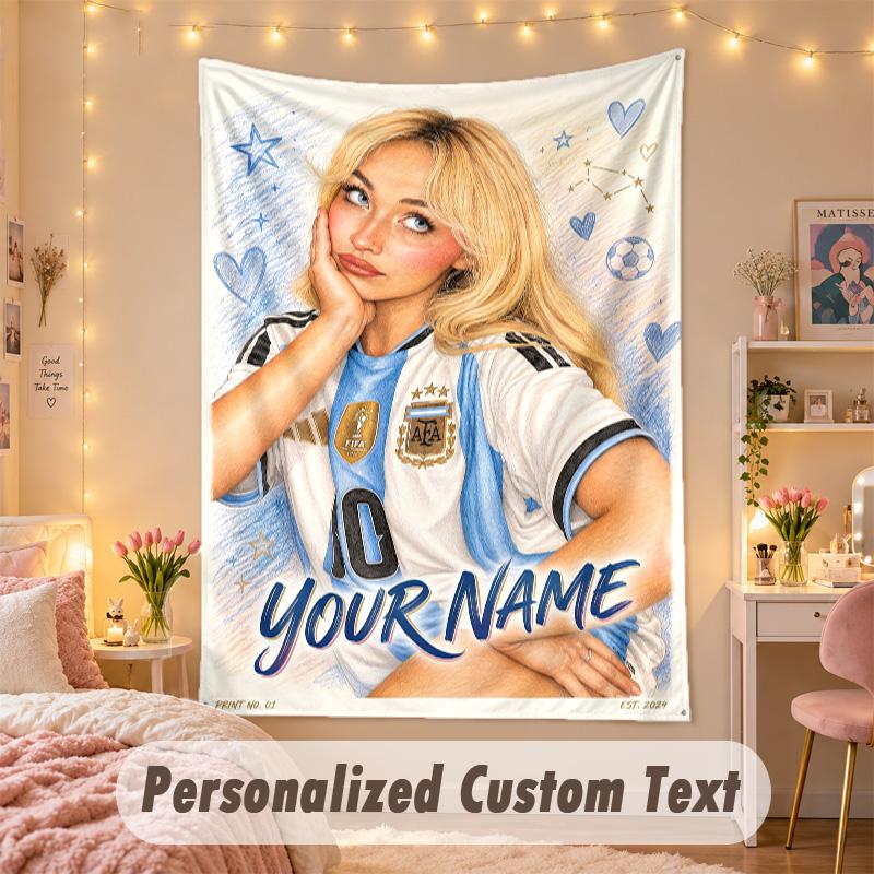 Custom Personalized Tapestry,Sabrina Carpenter Print Custom Name Text Wall Art Hanging for Bedroom