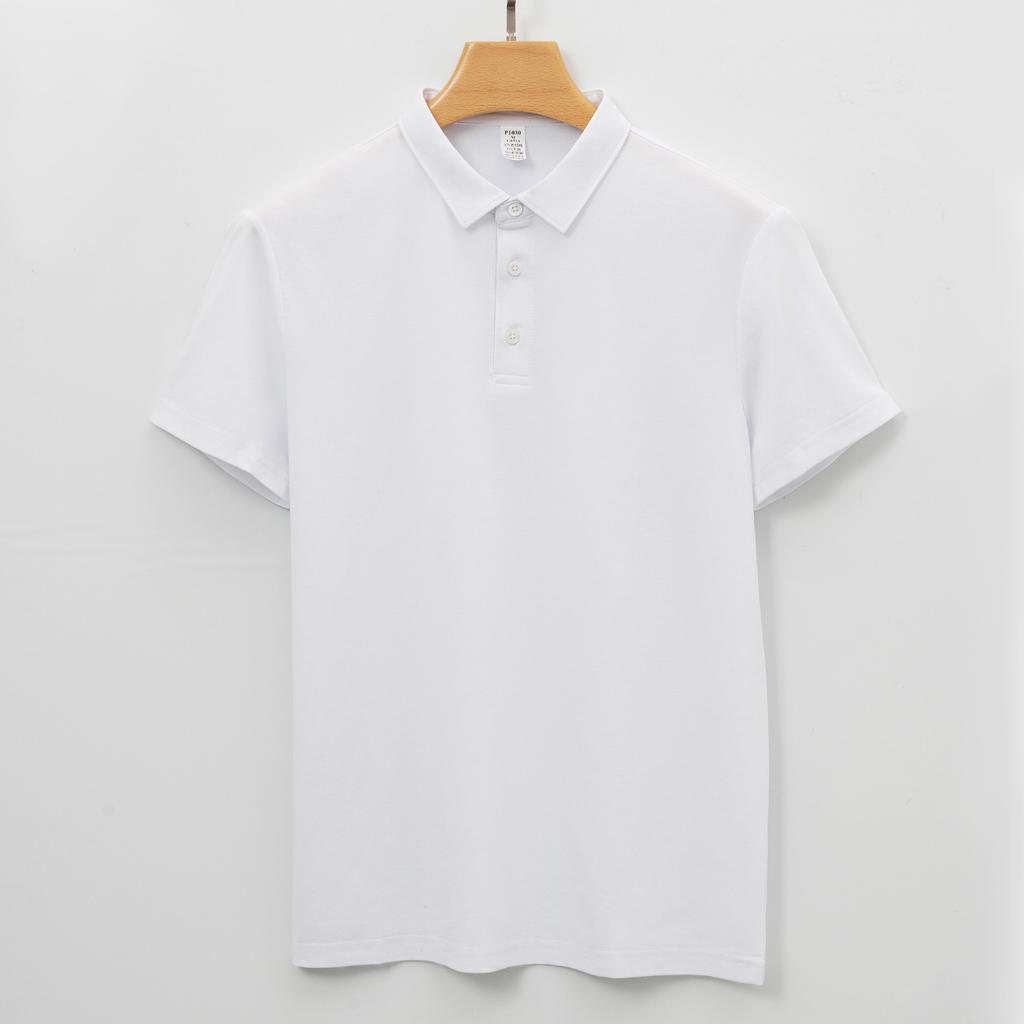 High-end Katoenen Polo Blouse Wit Klein T Korte Mouwen T-shirt Vlekbestendig Vrijetijds Polo Blouse Heren