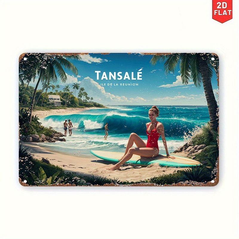 Vintage Female Silhouette Metal Tin Sign for Interior Bar & Garage Decor