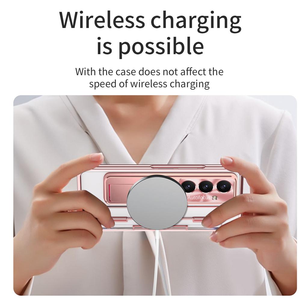 For Samsung Galaxy Z Fold7 5G Case Kickstand Hard PC Phone Cover with Screen Film