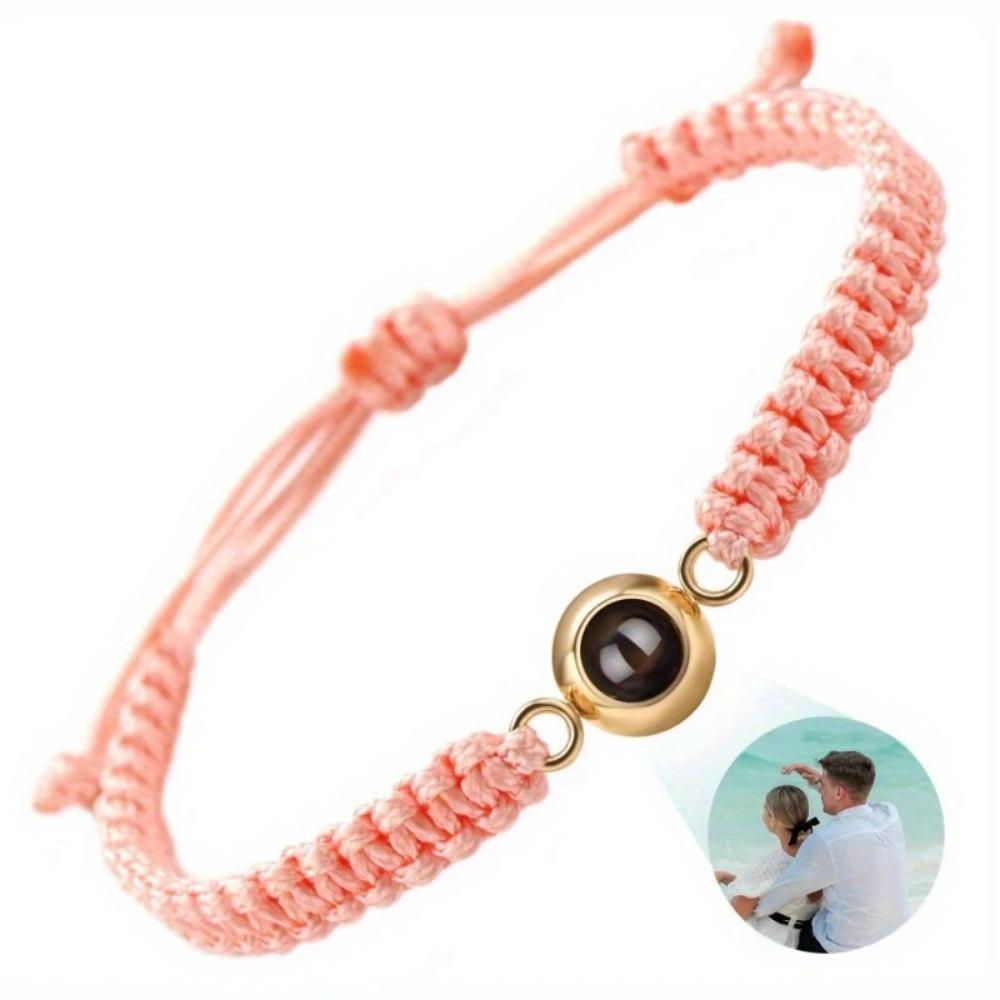 Stainless Steel Bubble Bracelet with 100 Language Projection for Couples