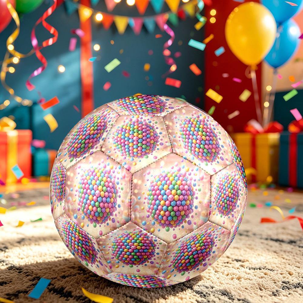 1pc Candy Ball Themed Soccer Ball, Size 5, Lightweight PVC Material, Outdoor Training Soccer Ball Gift. Q62235