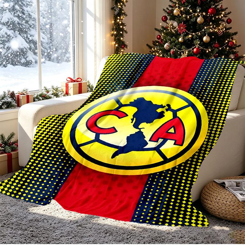 Club America Pattern Blanket for Home Decoration, Bed, Sofa, Car Travel, Camping, Suitable for All Seasons, Birthday Christmas Gift