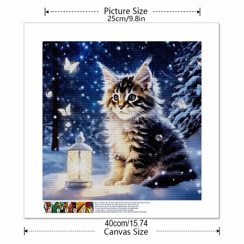 New Arrival 5D DIY Full Circle Diamond Painting "Kitten" Embroidery Cross Stitch Home Decor Gift