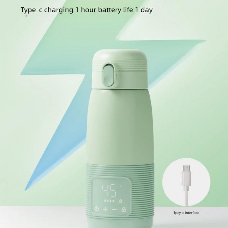 Wireless Portable Milk Warmer Constant Temperature Cup Hot Water Bottle Milk Warmer Milk Frother Portable Milk Maker for Travel