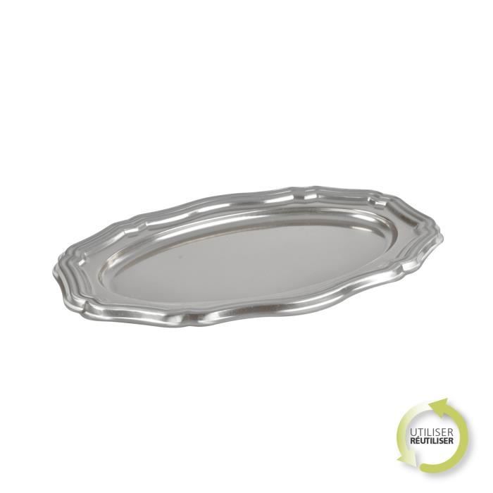 Plates - Louis XV - Oval - Silver - 58 X 30 Cm - Recyclable