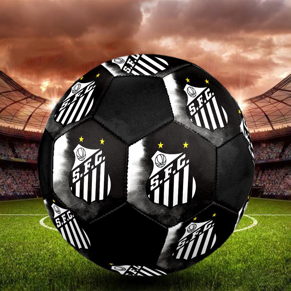 Santos FC Soccer Ball, Colorful, Suitable for All Ages, Machine-stitched, PVC Material, Competition Grade, Durable and High Bounce