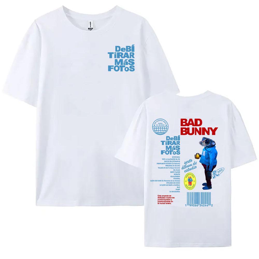 Summer Women Tees Debí Tirar Más Fotos Album T-shirt Bad Bunny Singer Printing Tshirts 100% Pure Cotton Printed T-shirt Y2k