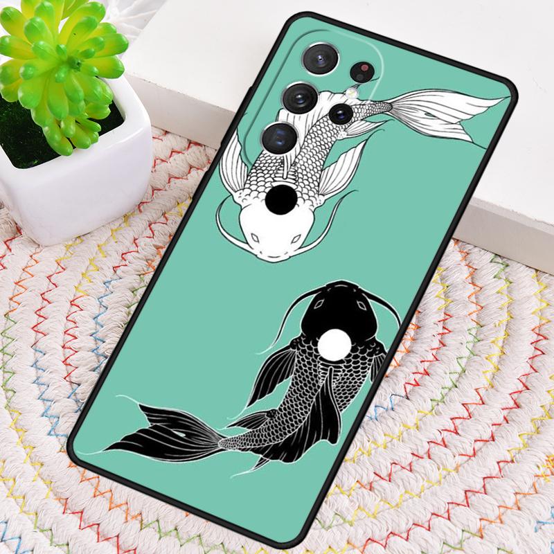 Koi Fish Yin Yang Silicone Phone Case For Samsung Galaxy Note 10 Pro S26 S25 S24 S23 S22 S21 Plus S25Ultra Capa Cover