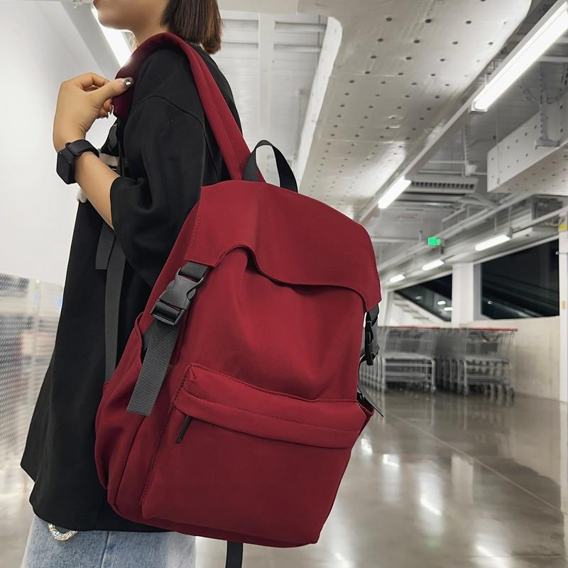 Einfarbig Schultasche College-Stil Männer Leichter wasserdichter Rucksack Frauen Klasse Pendlerrucksack