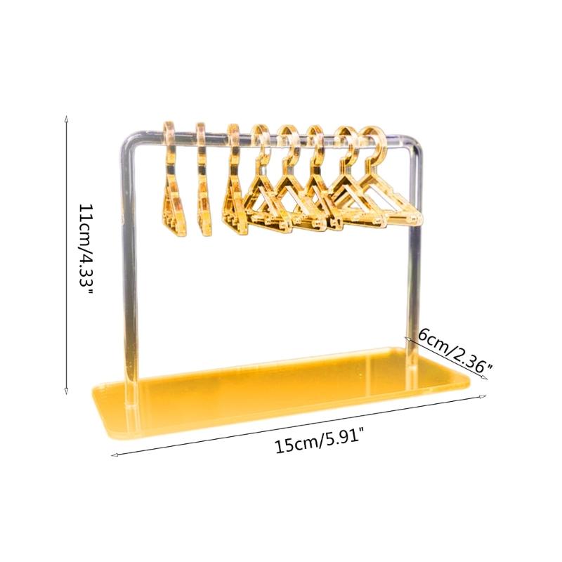 Acrylic Earring Holder Rack With Mini Hangers Jewelry Display Stand Ear Studs Organizer Tabletop Storage For Women Girl