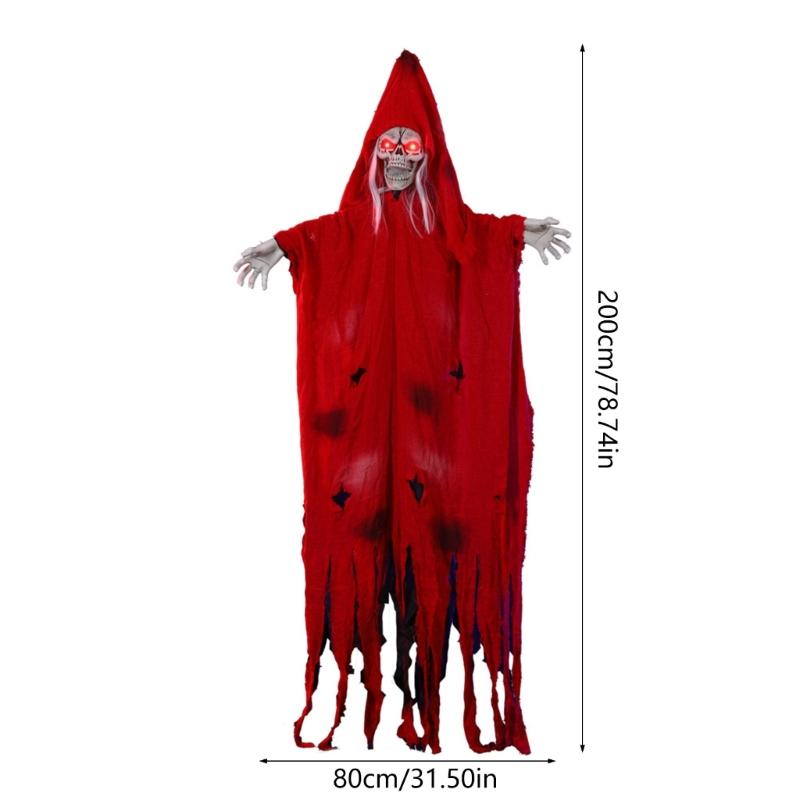 Halloween Hanging Skull Horrible Glowing Skull Party Props Theme Party Hangings Yard Decoration Halloween Skull Props