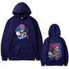 Anime Demon Slayer Akaza Double Sided Print Hoodie Men Women Clothing Cartoon Oversized Pullover Fleece Sweatshirt