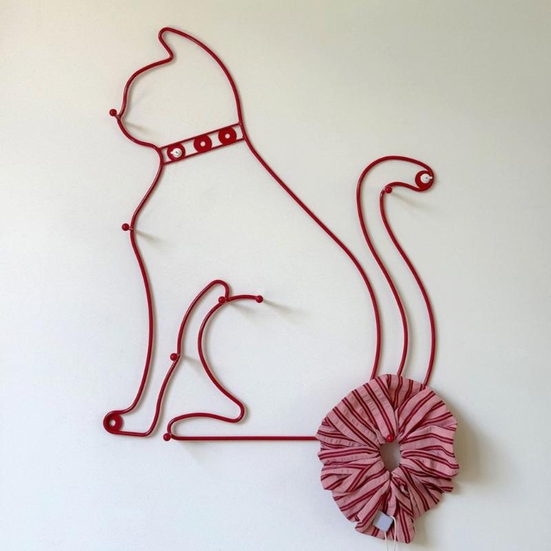 Retro Cartoon Cats Wall Hook Minimalist Design For Home Decors Functional To Hanging Clothes Hats And Bags Durable Iron Materials Suitable For Various