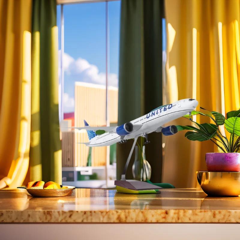 United Airlines Aircraft Model Airways 777 Aircraft Model Ornament Resin Material Decorative With Plane Model Gifts Collection