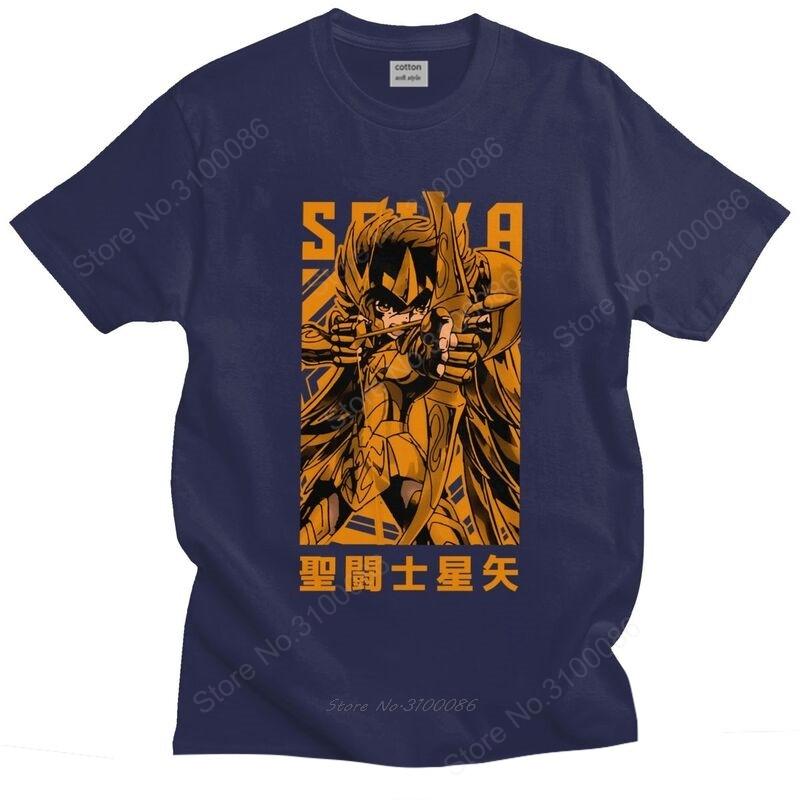 

Saint Seiya Knights Of The Zodiac T Shirt Men Cotton Tees Sagittarius Seiya Anime Manga Tshirts Short Sleeved Graphic T-shirt 4XL
