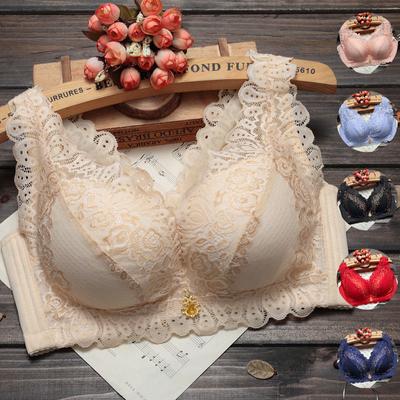 Kadınlar için Seksi Dantel Toparlayıcı Sütyen Çiçek İşlemeli Bralette Kadın İç Çamaşırı Sütyen Kız İç Çamaşırı İnce