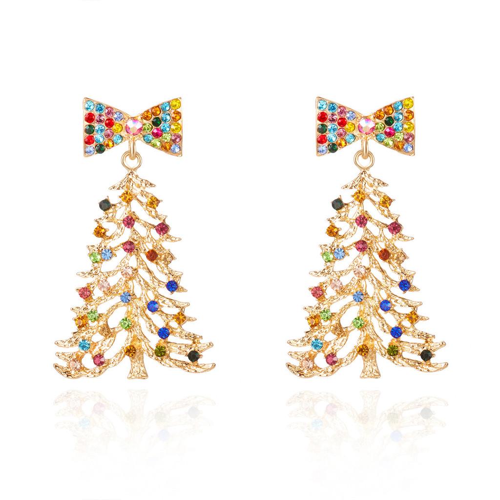 Christmas Tree Earrings For Women With Alloy Material Festive Design Perfect For Holiday Parties